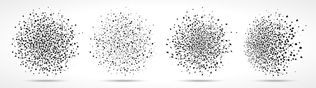 Blobs of dots pattern set.