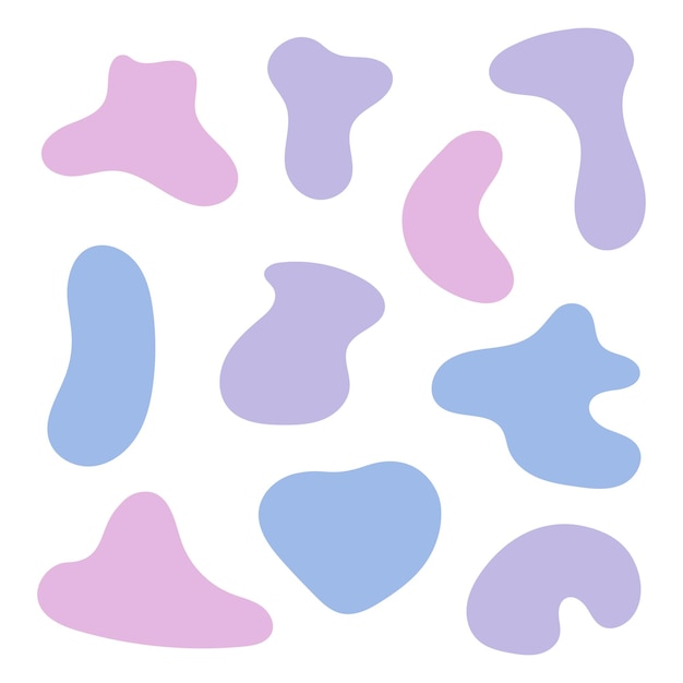 BLOB セットのパステル ピンクと紫の色