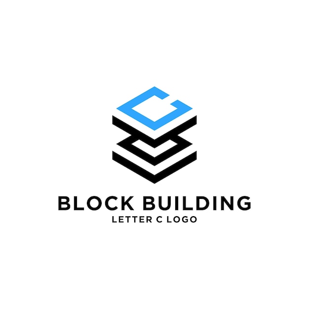 BLOCK BUILDING LETTER C LOGO ABSTRACT AND GEOMETRIC DESIGN COMPANY