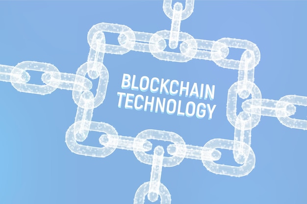 Block chain Crypto valuta Blockchain concept 3D wireframe ketting met digitale blokken Bewerkbare cryptocurrency sjabloon Voorraad vectorillustratie