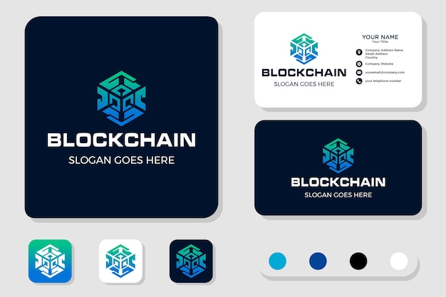 ブロックチェーンのロゴデザインと名刺