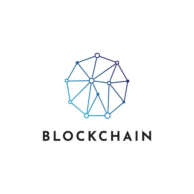 Block chain network data logo design creative idea