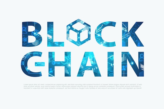 Block chain technology logo banner