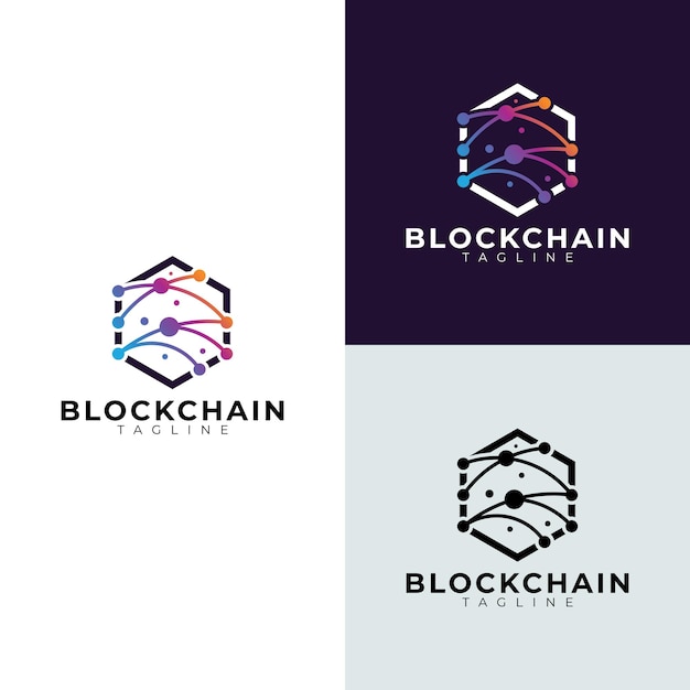 Block chain technology logo icon vector isolated