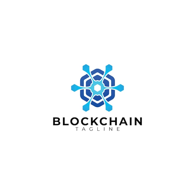 分離されたブロック チェーン技術のロゴのアイコン ベクトル