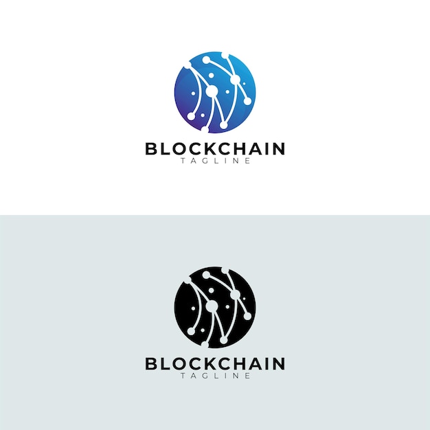 Изолированный вектор логотипа технологии блокчейн