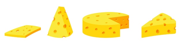 Vettore un blocco di formaggio icona isolata vettore giallo