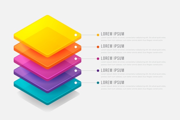 Vector block layers infographic