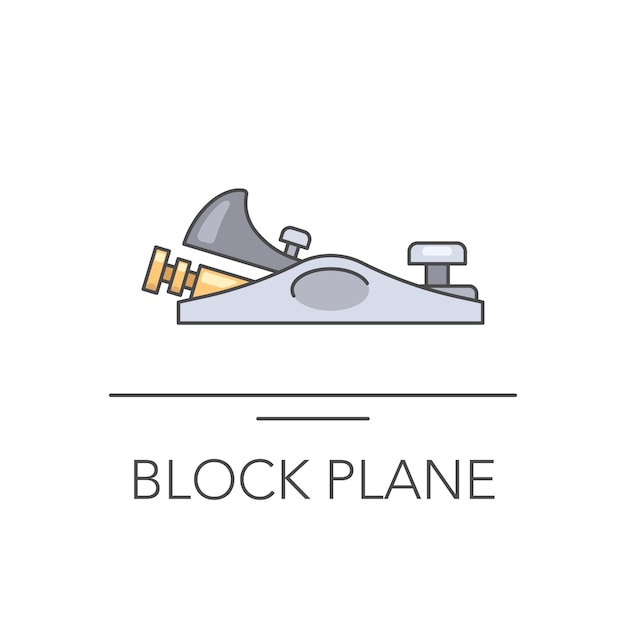 Block plane outline colorful icon Vector illustration