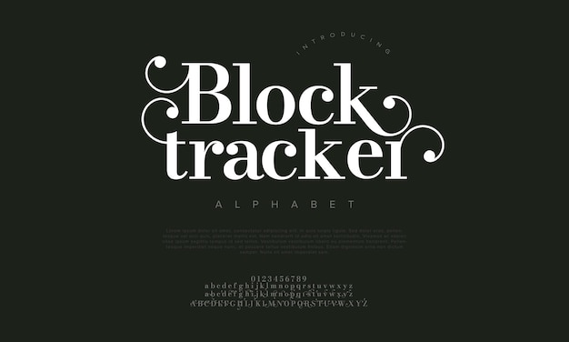 Blockbracker premium luxury elegant alphabet letters and numbers Elegant wedding typography classic