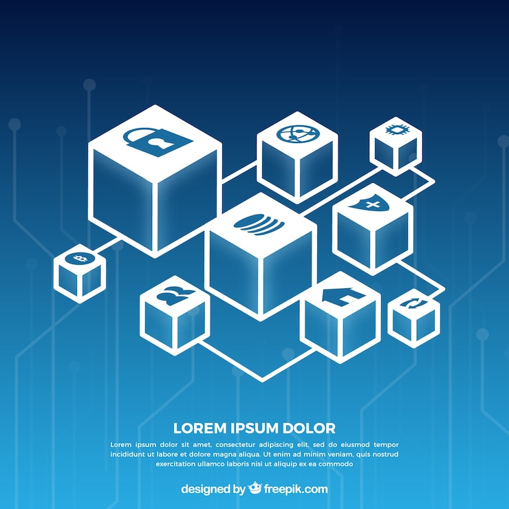 Vector blockchain background