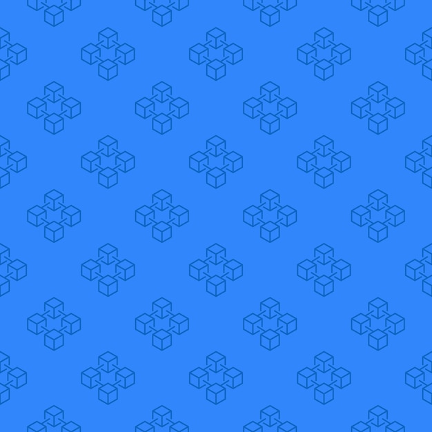 Blockchain blue pattern vector seamless texture