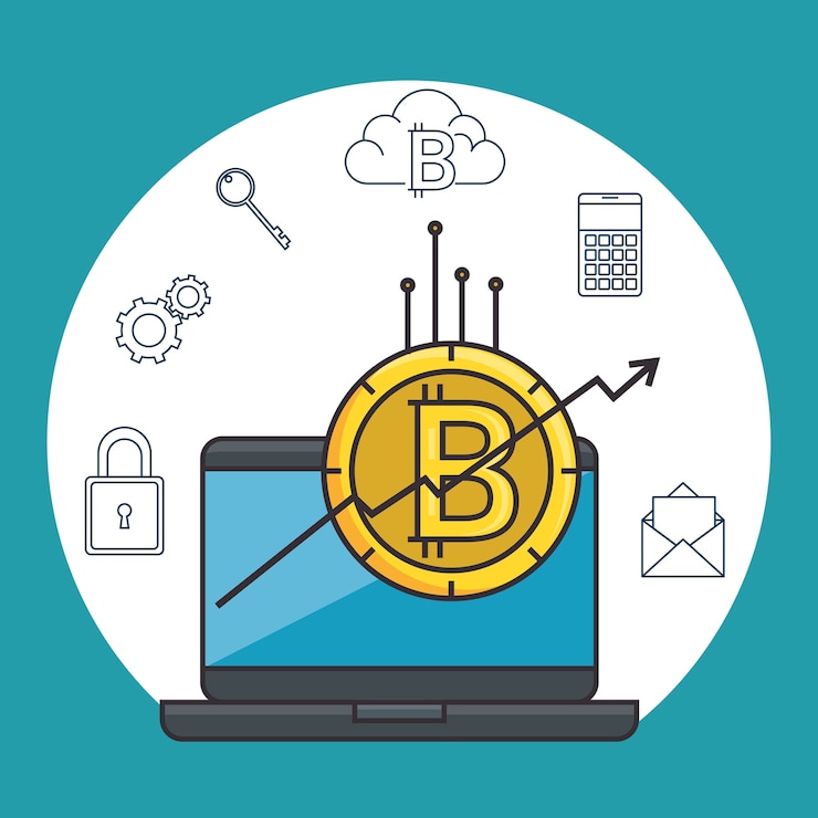 Вектор значки бизнес-кнопок blockchain