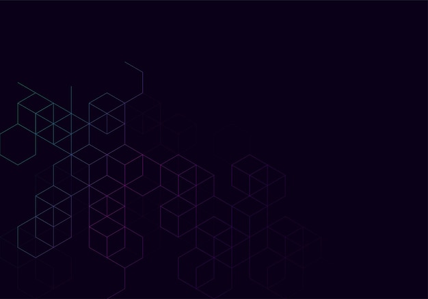 Blockchain concept banner met abstracte geometrische veelhoekige met aansluitende stippen en lijnen Wetenschap en technologie achtergrond Vectorillustratie