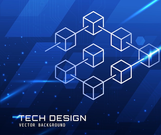Вектор криптотехнологии блокчейна современная иконка или элемент в стиле контура на темном фоне