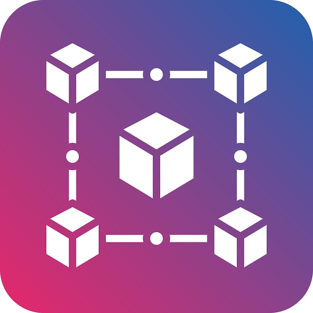 Vector blockchain icon style