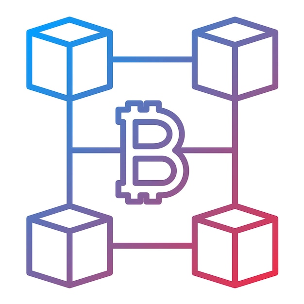 Векторное изображение значка блокчейна может быть использовано для Fintech