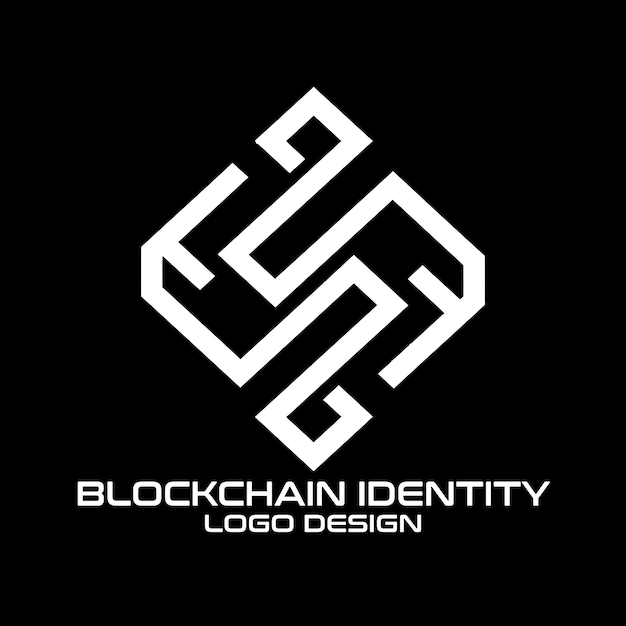 Вектор Дизайн логотипа вектора идентификации блокчейна