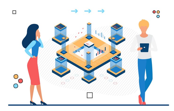 Vector blockchain immutable ledger cryptocurrency network access