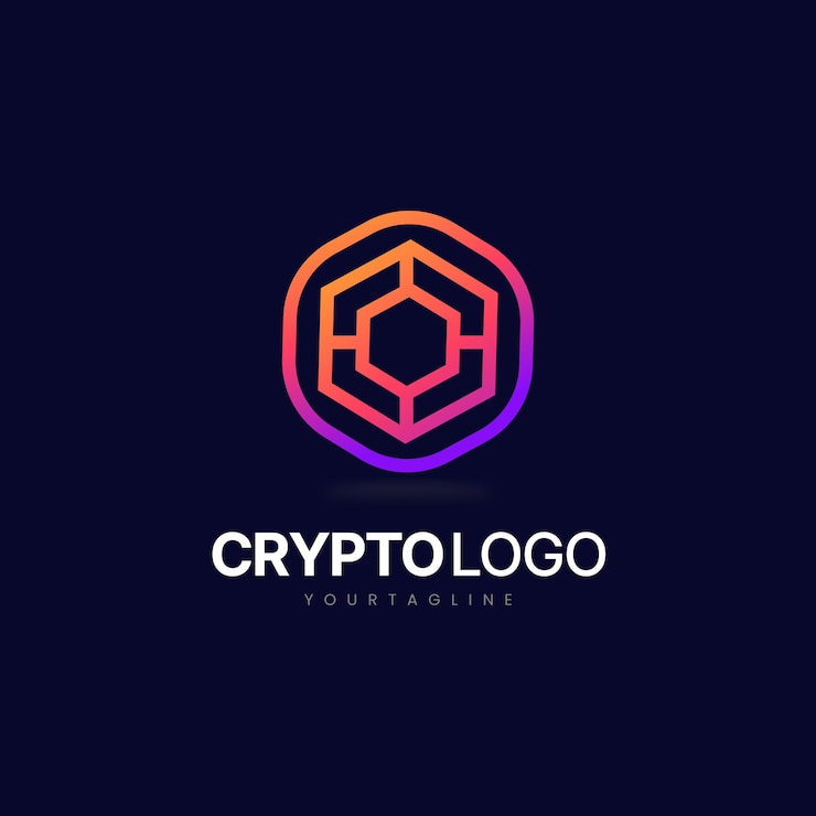 Vector blockchain logo crypto logo hexagon logo