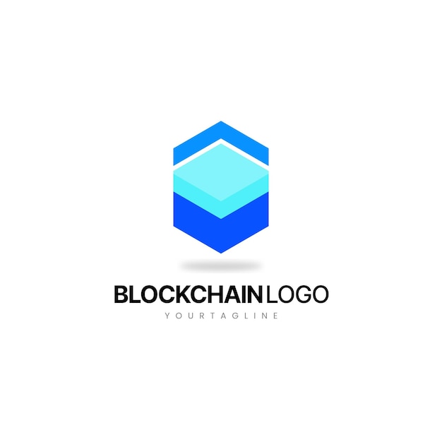 Vector blockchain logo crypto logo hexagon logo