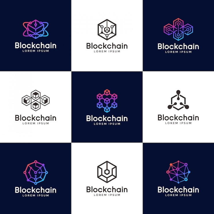 Vector 블록 체인 로고 디자인