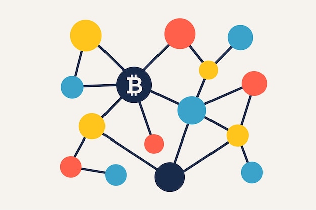 Blockchain-netwerk met Bitcoin-knooppunt