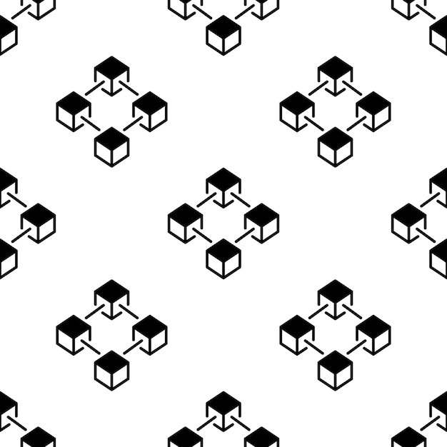 Blockchain pattern vector block chain cubes background