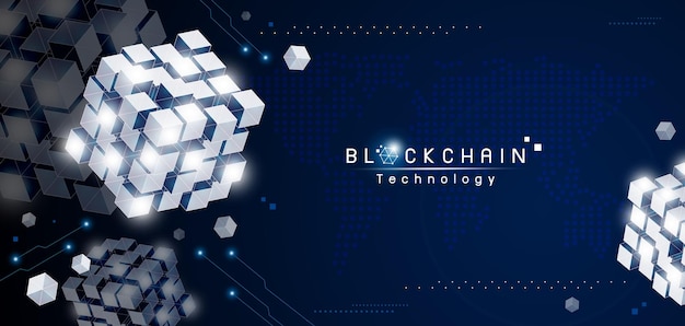 Blockchain technology design vector illustration