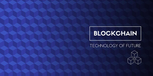 キューブと将来のベクトルレイアウトテンプレートのブロックチェーン技術