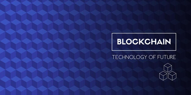 Blockchain Technology of future Vector layout template with cubes