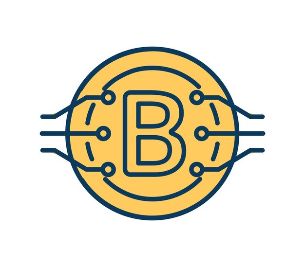 Vector blockchain technology icon