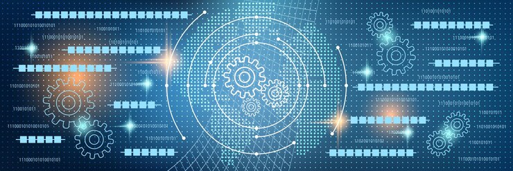 Vector blockchain technology vector concept illustration