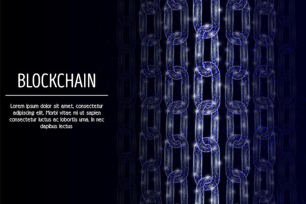 Blockchain 기술 벡터 기하학적 다각형 예술 배경