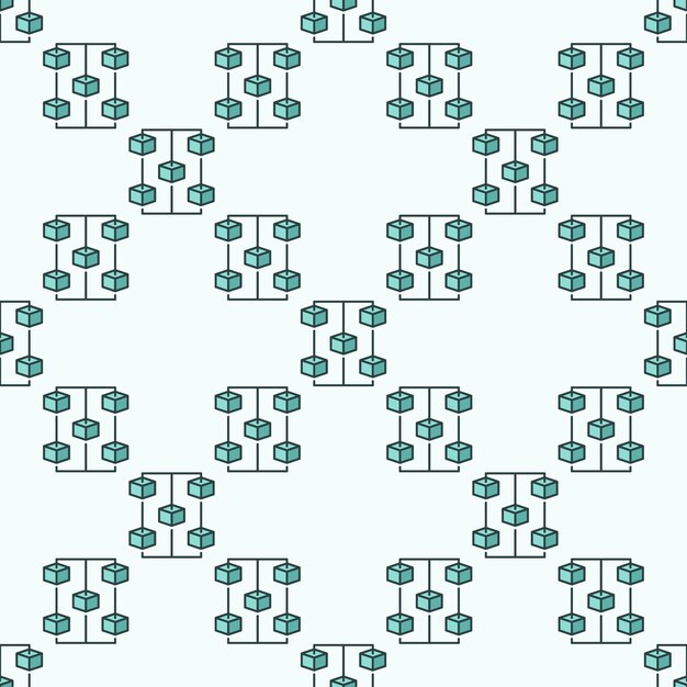 Blockchain vector blauw naadloos patroon Blockchain moderne achtergrond
