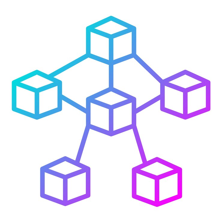 Vector blockchain vector icon can be used for technology iconset