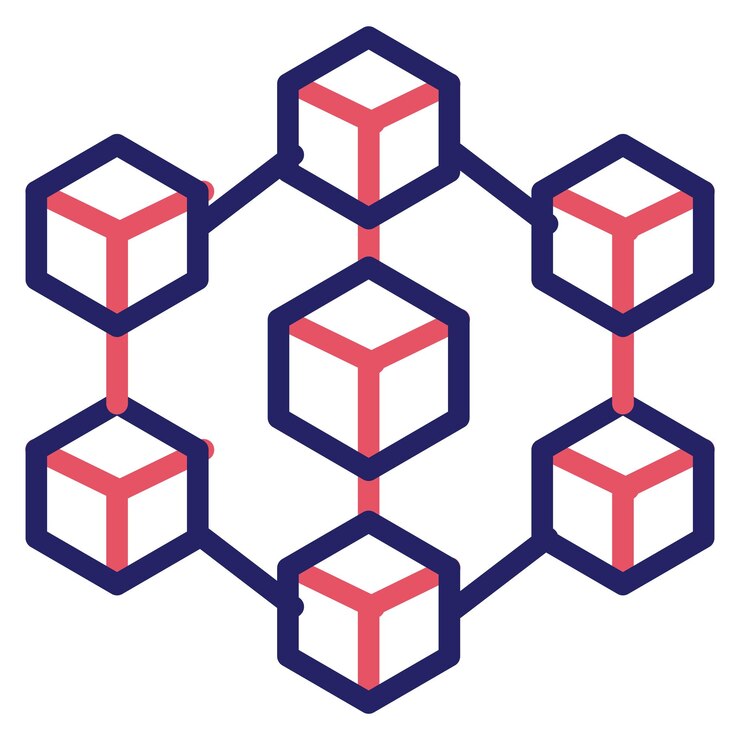 Vector blockchain vector icon illustration of technology iconset