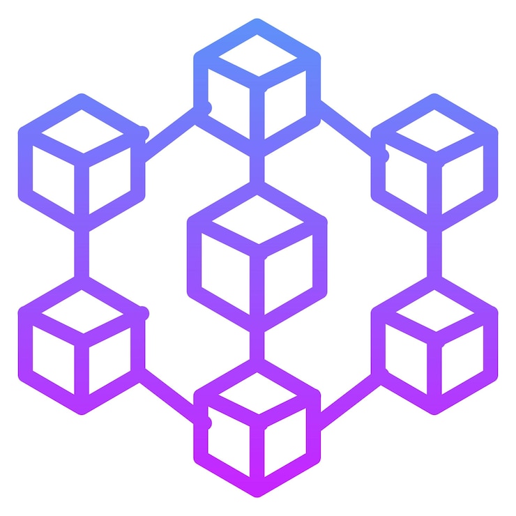 Vector blockchain vector icon illustration of technology iconset