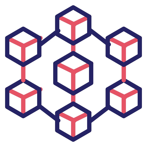 Blockchain vector icoon illustratie van Technologie icoon set