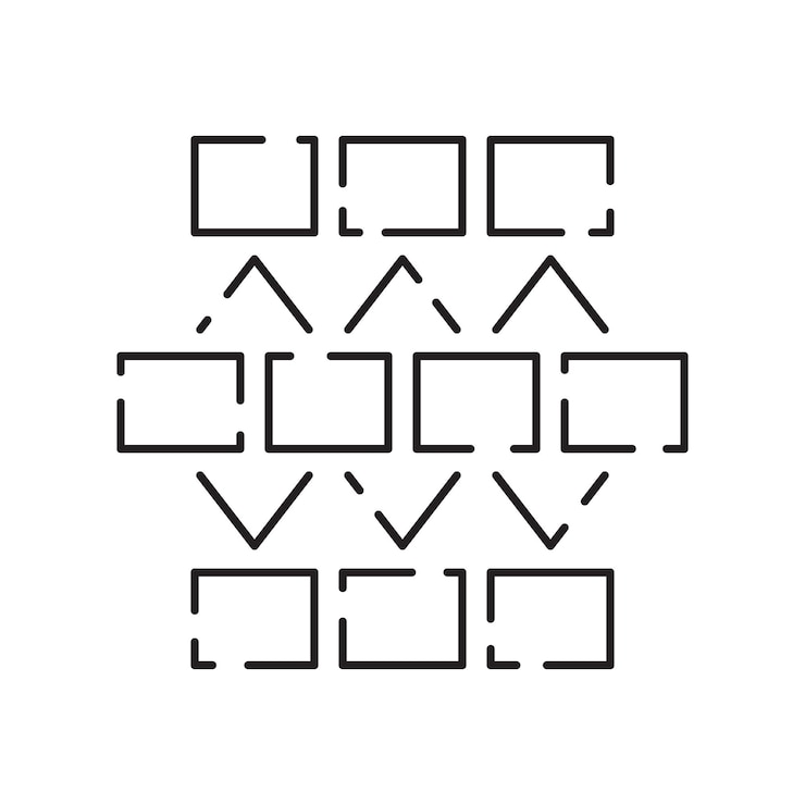 Vector blockchain vector line concept icon or logo element technology and money finance