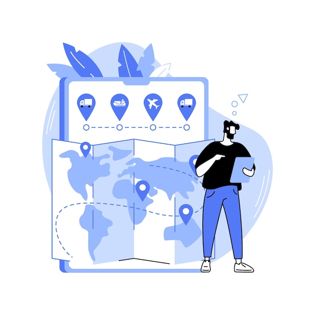 blockchainbacked logistics isolated cartoon vector illustrations