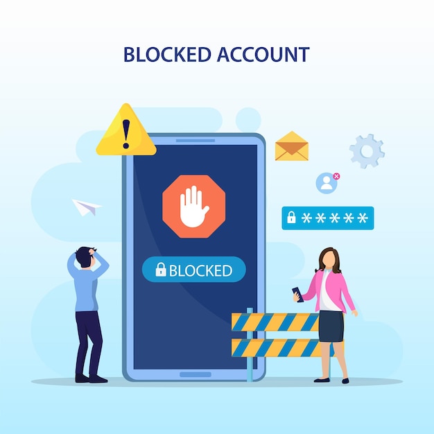 Blocked account conceptual design premium vector