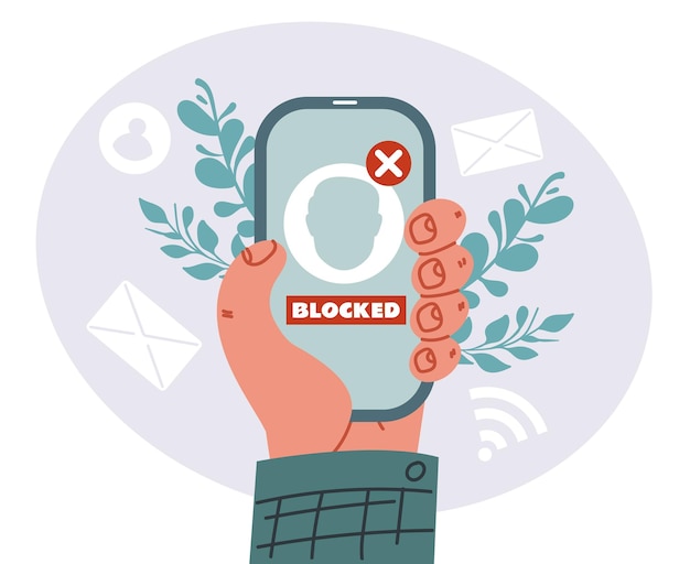 Concetto del sito web di protezione della sicurezza dei dati dello smartphone con account bloccato