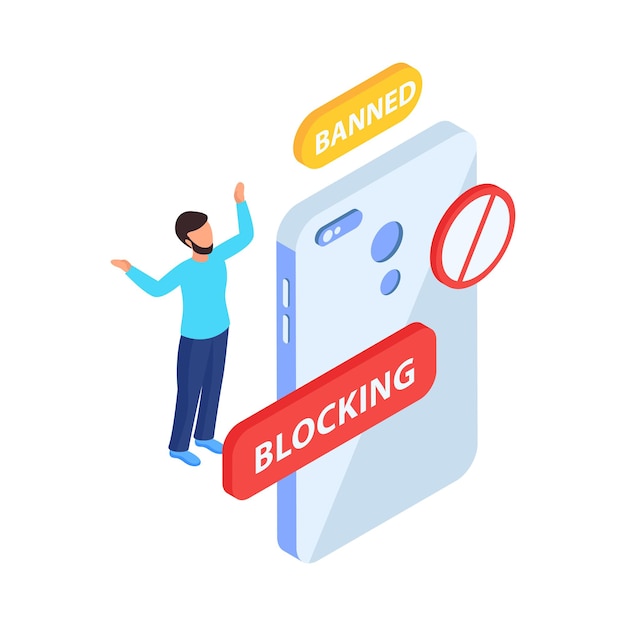 Vector blocking internet icon