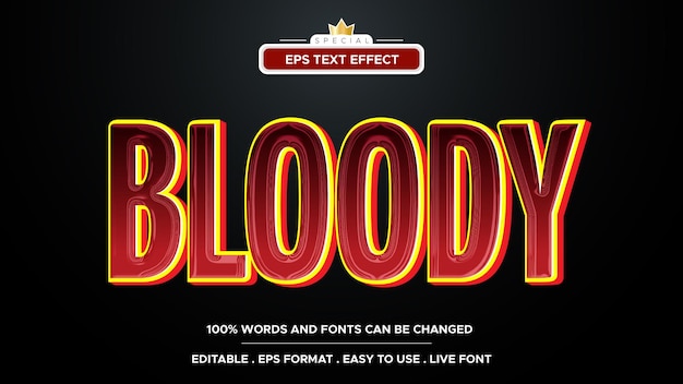 Blody text effect editable