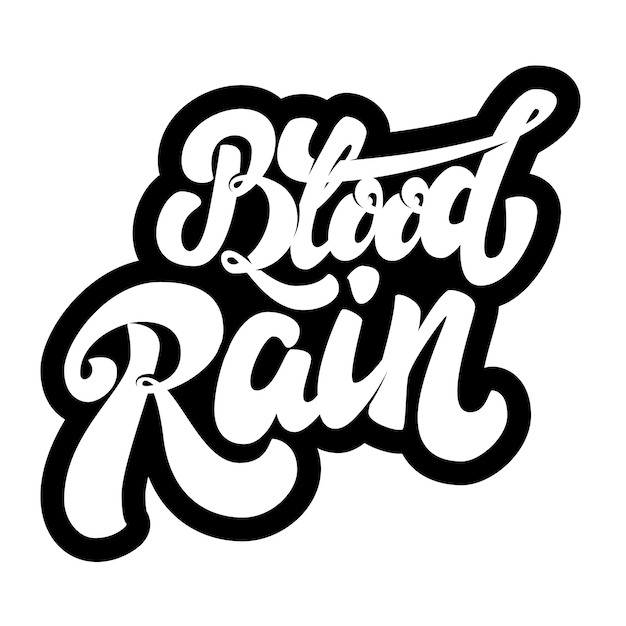 Bloed regen. belettering zin op witte achtergrond. element voor poster, t-shirt. illustratie