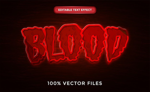 Bloed teksteffect Premium Vector