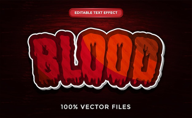 Bloed teksteffect premium vector