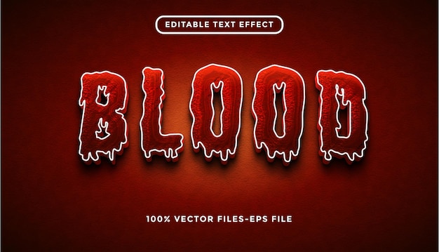 Bloed teksteffect premium vector