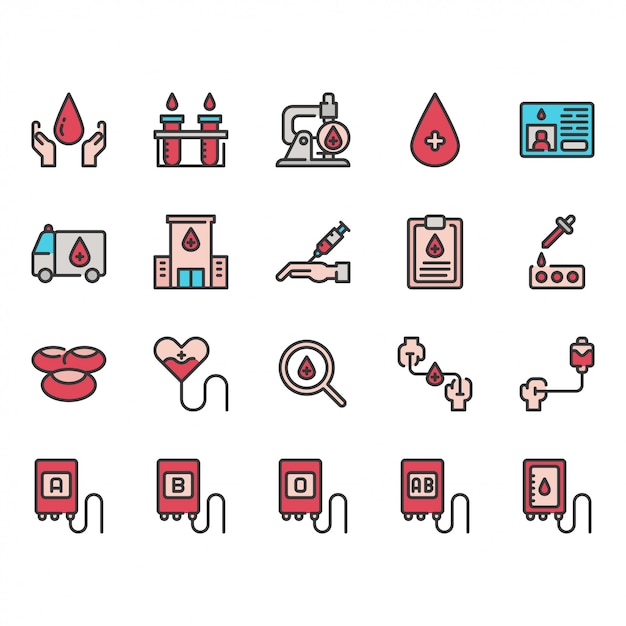 Bloeddonatie icon set